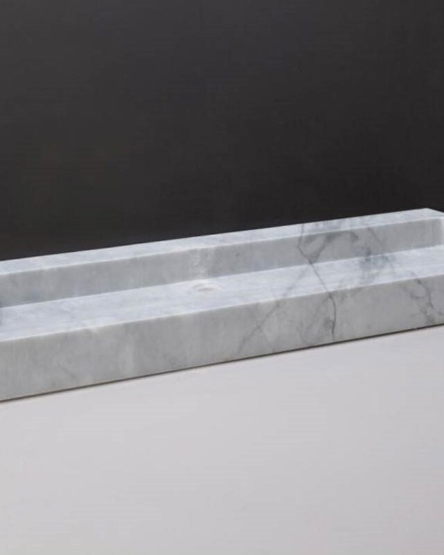 Forzalaqua Palermo Wastafel - Carrara Gepolijst - 100,5x51,5x9 cm