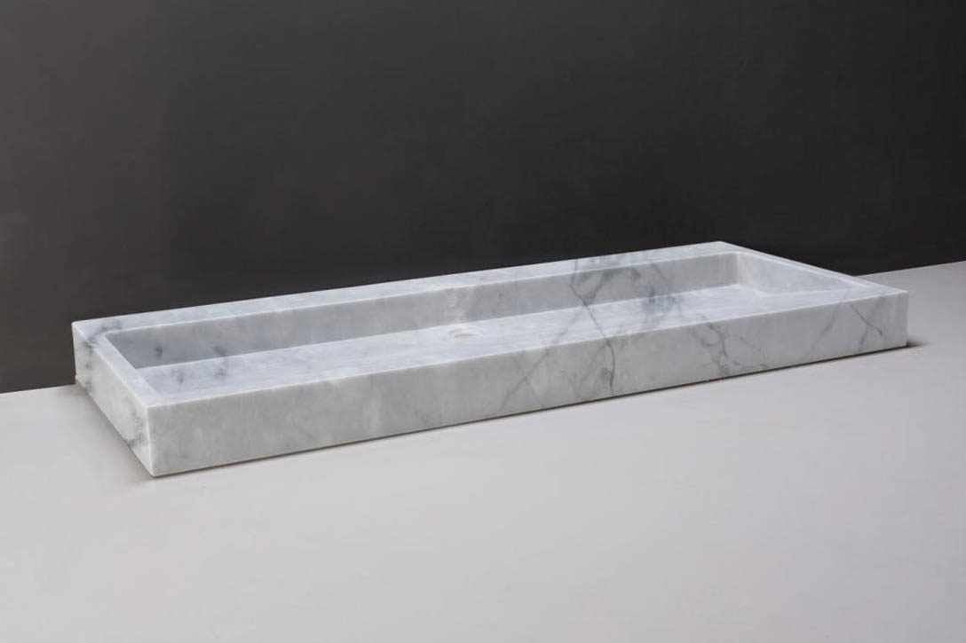 Forzalaqua Palermo Wastafel - Carrara Gepolijst - 100,5x51,5x9 cm