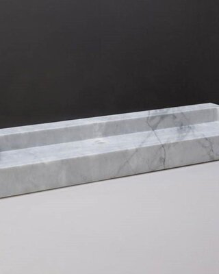 Forzalaqua Palermo Wastafel - Carrara Gepolijst - 120,5x51,5x9 cm