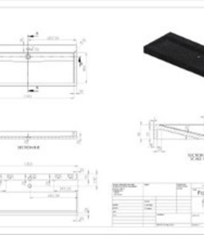 Forzalaqua Palermo Wastafel - Carrara Gepolijst - 120,5x51,5x9 cm