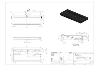 Forzalaqua Palermo Wastafel - Carrara Gepolijst - 120,5x51,5x9 cm