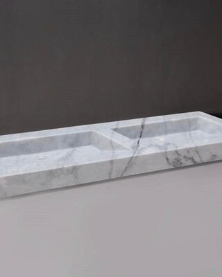 Forzalaqua Palermo Doppio Wastafel - Carrera Gepolijst - 140,5x51,5x9 cm