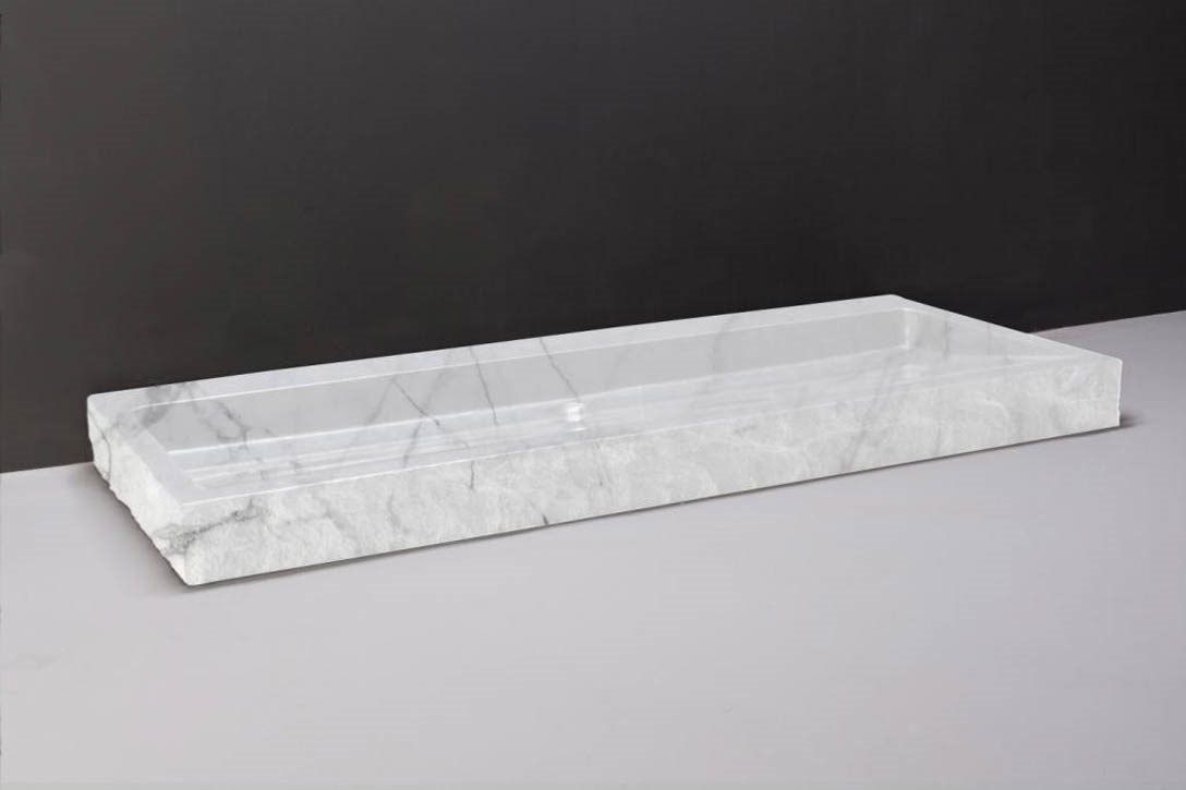 Forzalaqua Palermo Wastafel - Carrara Gepolijst & Gekapt - 100,5x51,5x9 cm