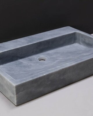 Forzalaqua Palermo Wastafel - Cloudy Marmer Gezoet - 80,5x51,5x9 cm