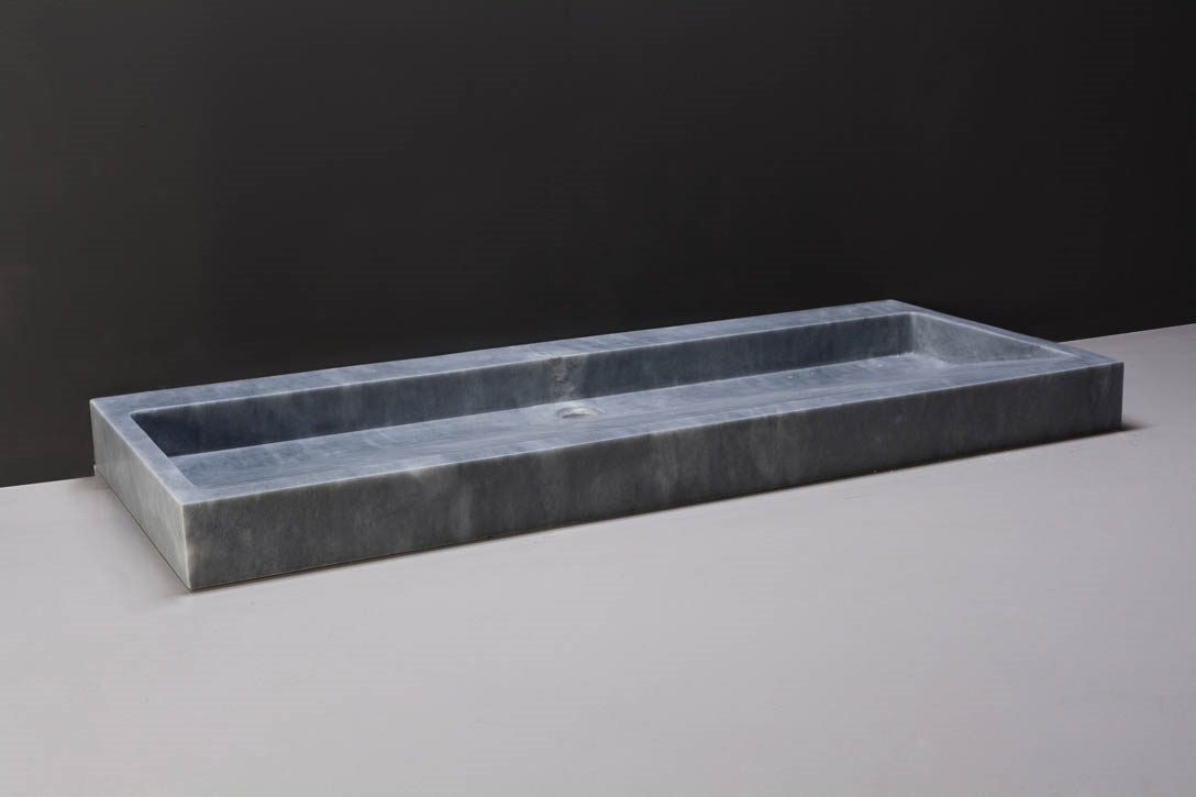 Forzalaqua Palermo Wastafel - Cloudy Marmer Gezoet - 120,5x51,5x9 cm