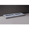 Palermo Doppio Wastafel - Cloudy Marmer Gezoet - 140,5x51,5x9 cm