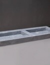 Forzalaqua Palermo Doppio Wastafel - Cloudy Marmer Gezoet - 140,5x51,5x9 cm