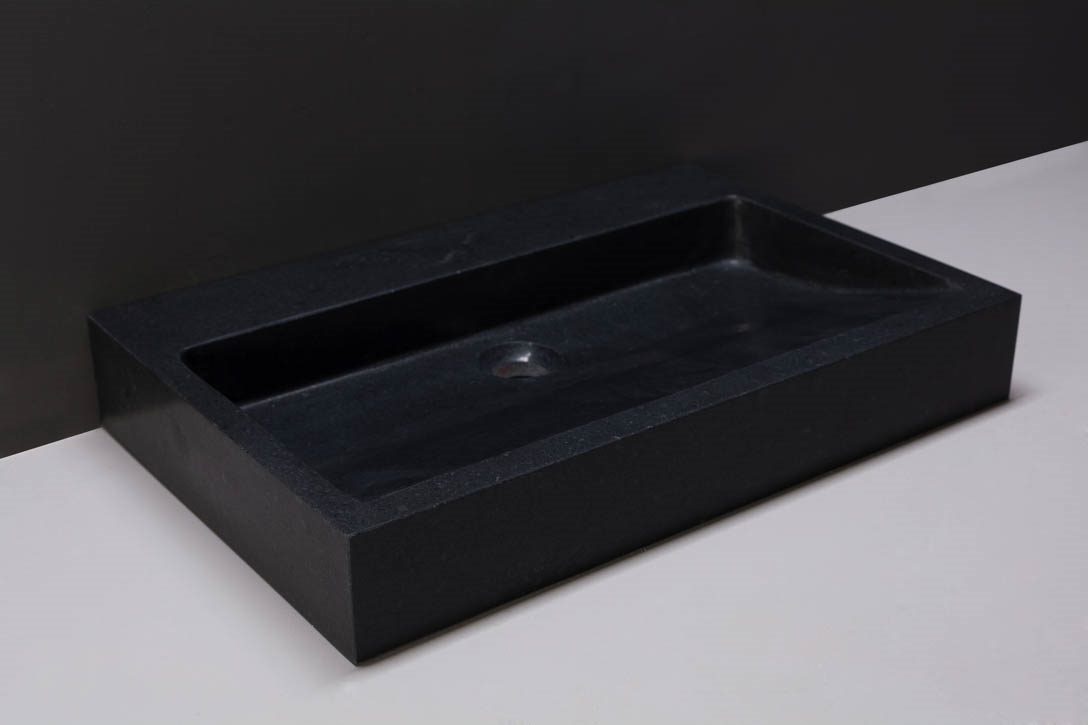 Forzalaqua Palermo Wastafel - Graniet Gezoet - 80,5x51,5x9 cm