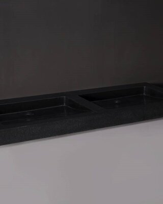 Forzalaqua Palermo Doppio Wastafel - Graniet Gezoet - 140,5x51,5x9 cm