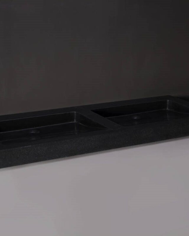 Forzalaqua Palermo Doppio Wastafel - Graniet Gezoet - 140,5x51,5x9 cm