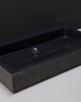 Forzalaqua Palermo Wastafel - Graniet Gezoet & Gebrand - 60x40x9 cm