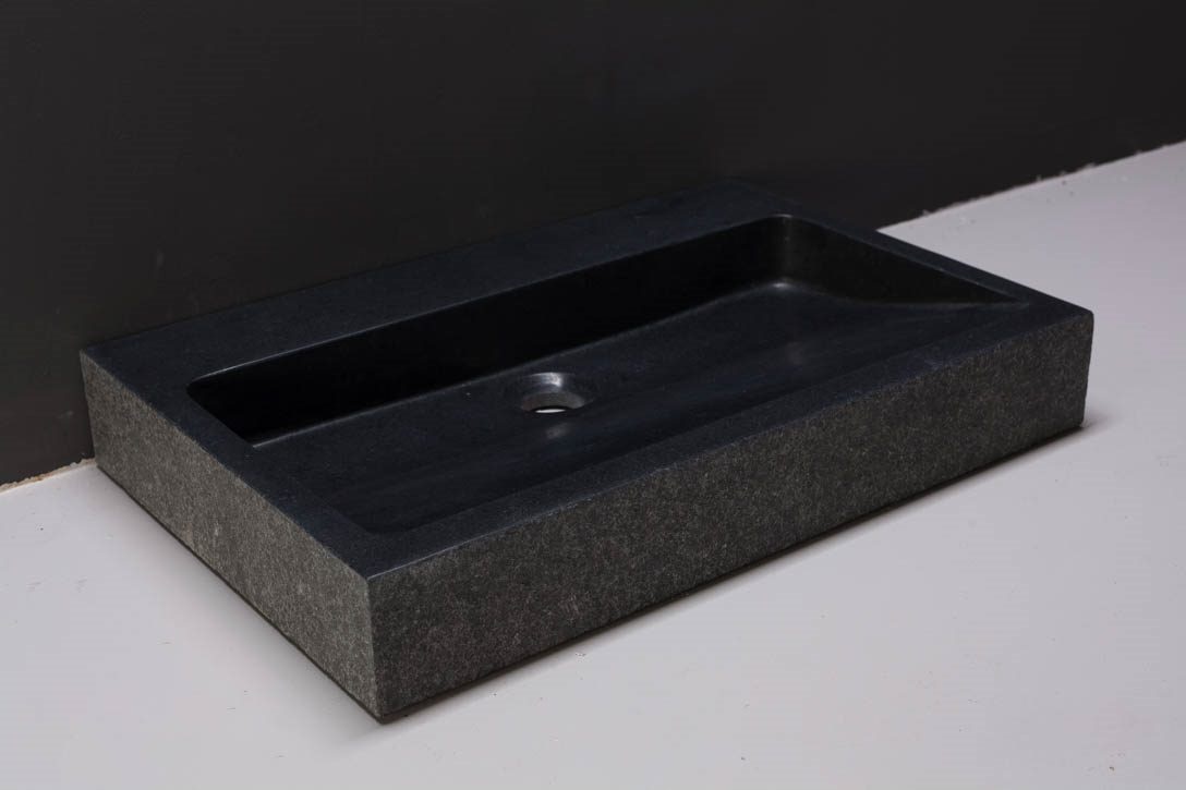 Forzalaqua Palermo Wastafel - Graniet Gezoet & Gebrand - 80,5x51,5x9 cm