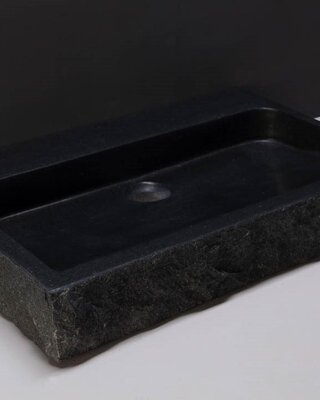 Forzalaqua Palermo Wastafel - Graniet Gezoet & Gekapt - 80,5x51,5x9 cm