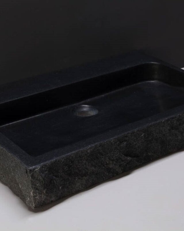Forzalaqua Palermo Wastafel - Graniet Gezoet & Gekapt - 80,5x51,5x9 cm