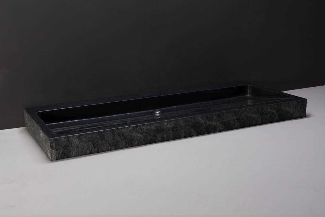 Forzalaqua Palermo Wastafel - Graniet Gezoet & Gekapt - 120,5x51,5x9 cm