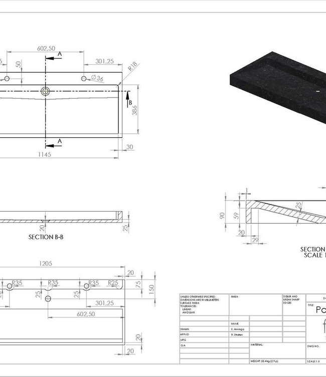 Forzalaqua Palermo Wastafel - Travertin Gezoet - 120,5x51,5x9 cm