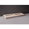 Palermo Doppio Wastafel - Travertin Gezoet - 140,5x51,5x9 cm