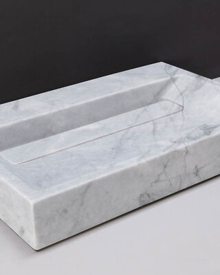 Forzalaqua Bellezza Wastafel - Carrara Gepolijst - 60x40x9 cm