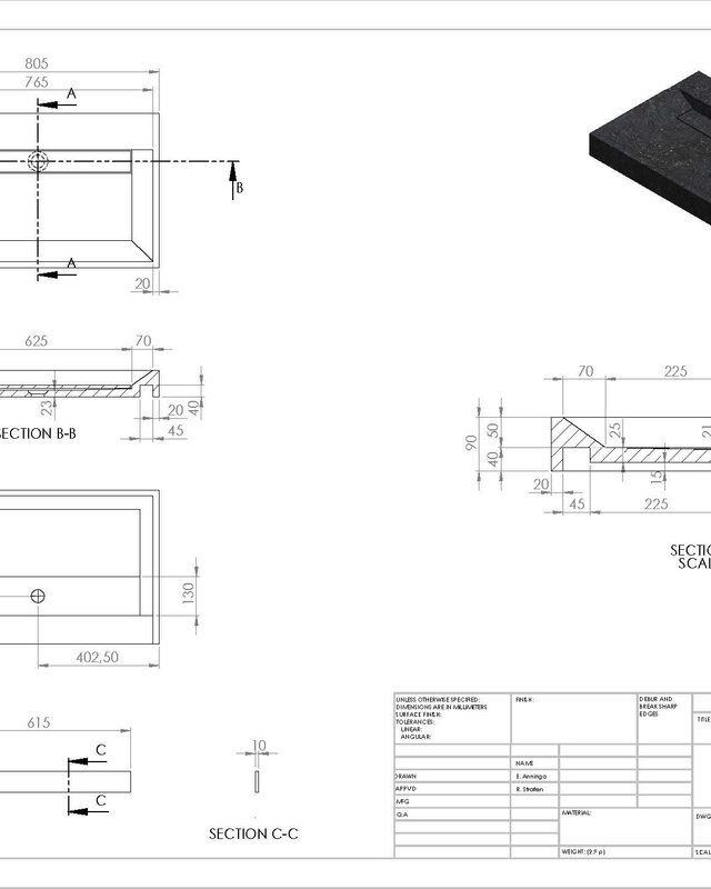 Forzalaqua Bellezza Wastafel - Carrara Gepolijst - 80,5x51,5x9 cm
