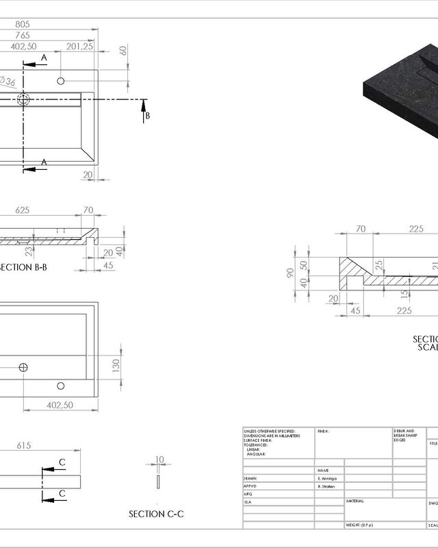 Forzalaqua Bellezza Wastafel - Carrara Gepolijst - 80,5x51,5x9 cm