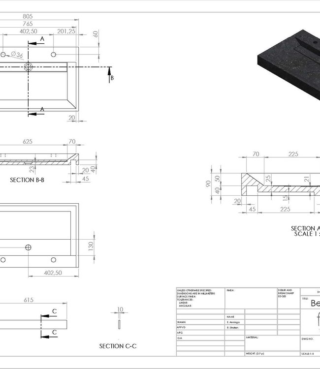 Forzalaqua Bellezza Wastafel - Carrara Gepolijst - 80,5x51,5x9 cm