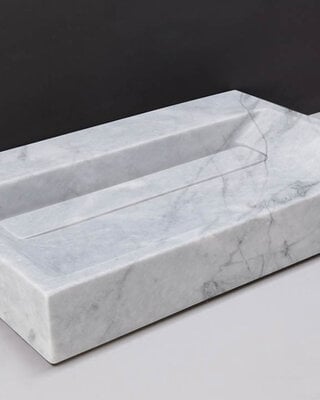 Forzalaqua Bellezza Wastafel - Carrara Gepolijst - 80,5x51,5x9 cm