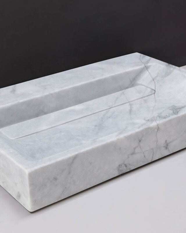 Forzalaqua Bellezza Wastafel - Carrara Gepolijst - 80,5x51,5x9 cm