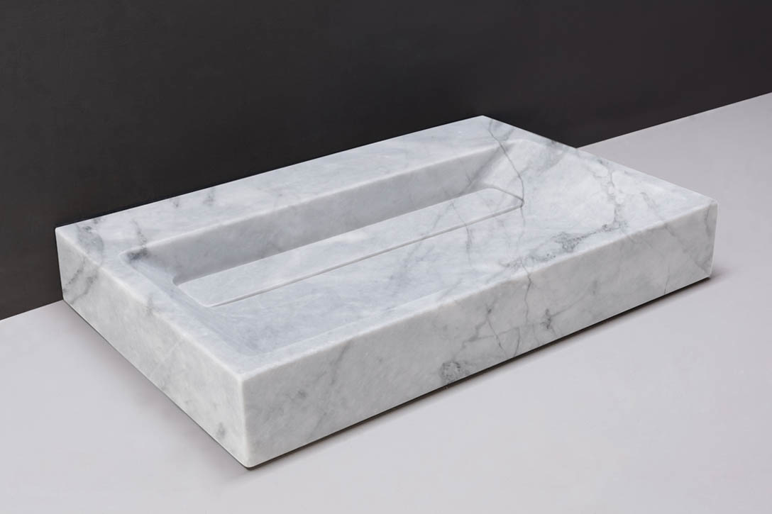 Forzalaqua Bellezza Wastafel - Carrara Gepolijst - 80,5x51,5x9 cm