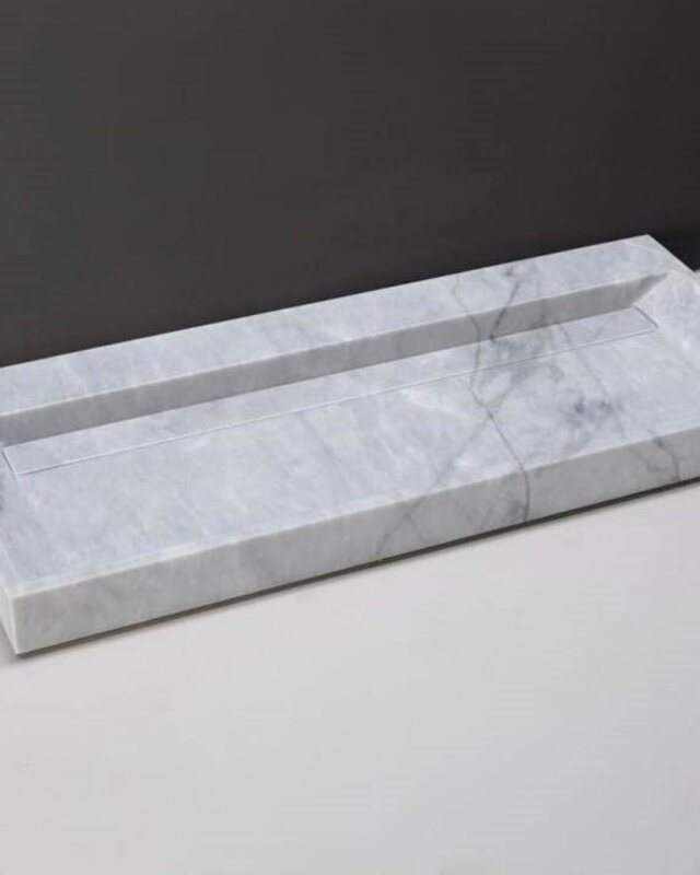 Forzalaqua Bellezza Wastafel - Carrara Gepolijst - 120,5x51,5x9 cm