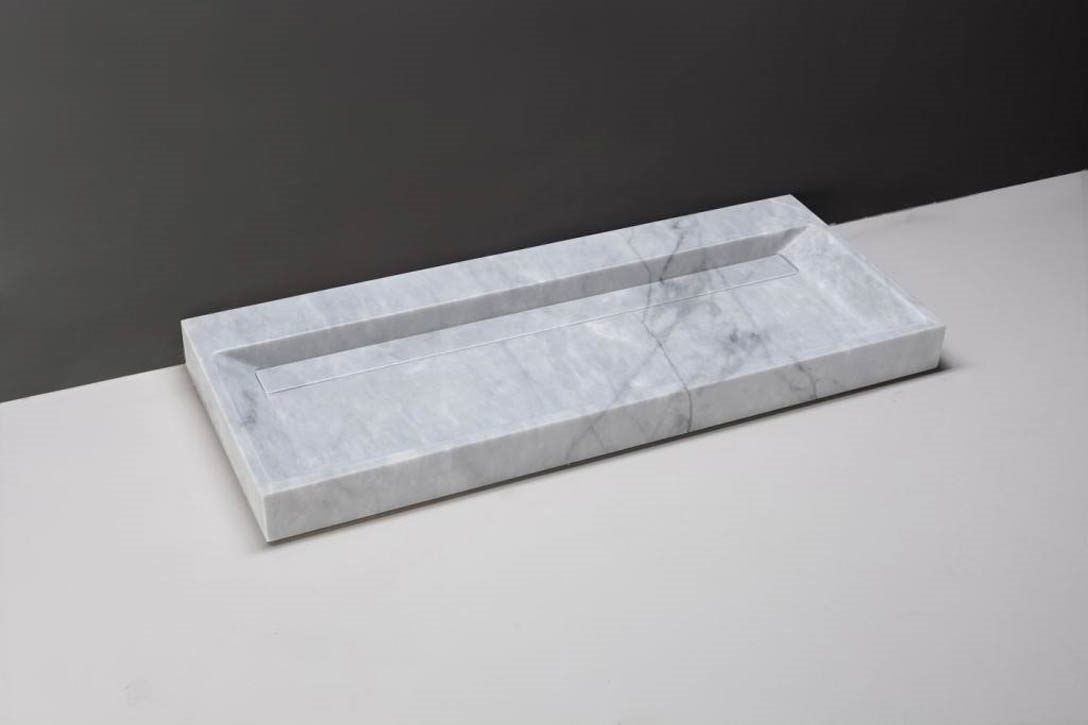 Forzalaqua Bellezza Wastafel - Carrara Gepolijst - 120,5x51,5x9 cm