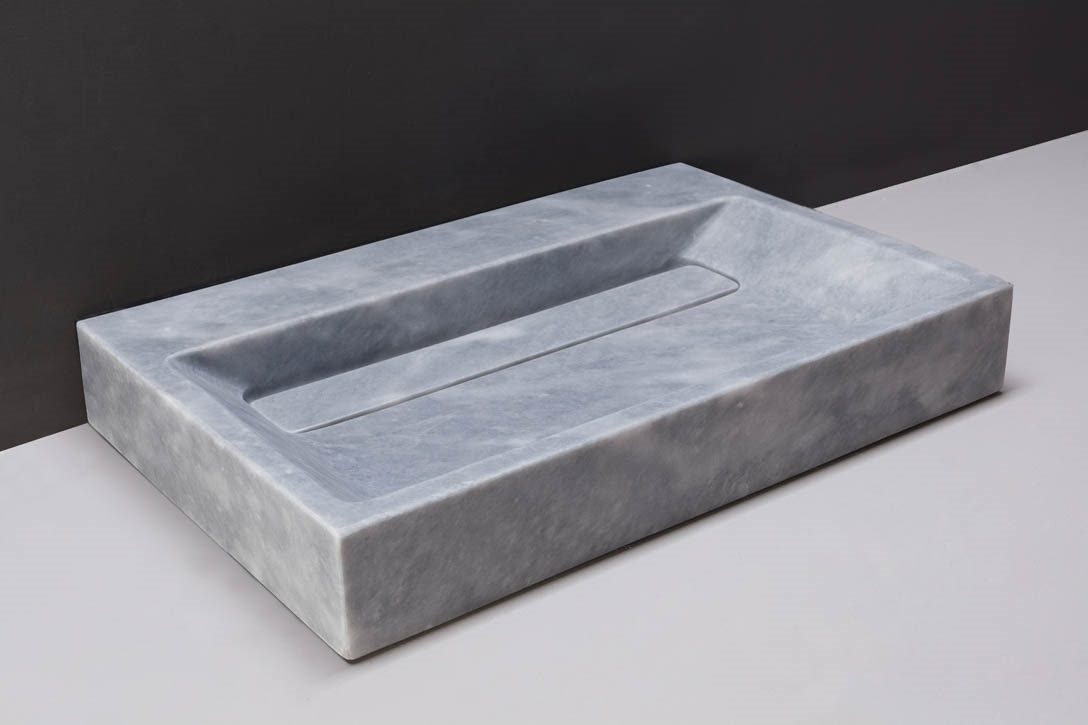 Forzalaqua Bellezza Wastafel - Cloudy Marmer Gezoet - 60x40x9 cm