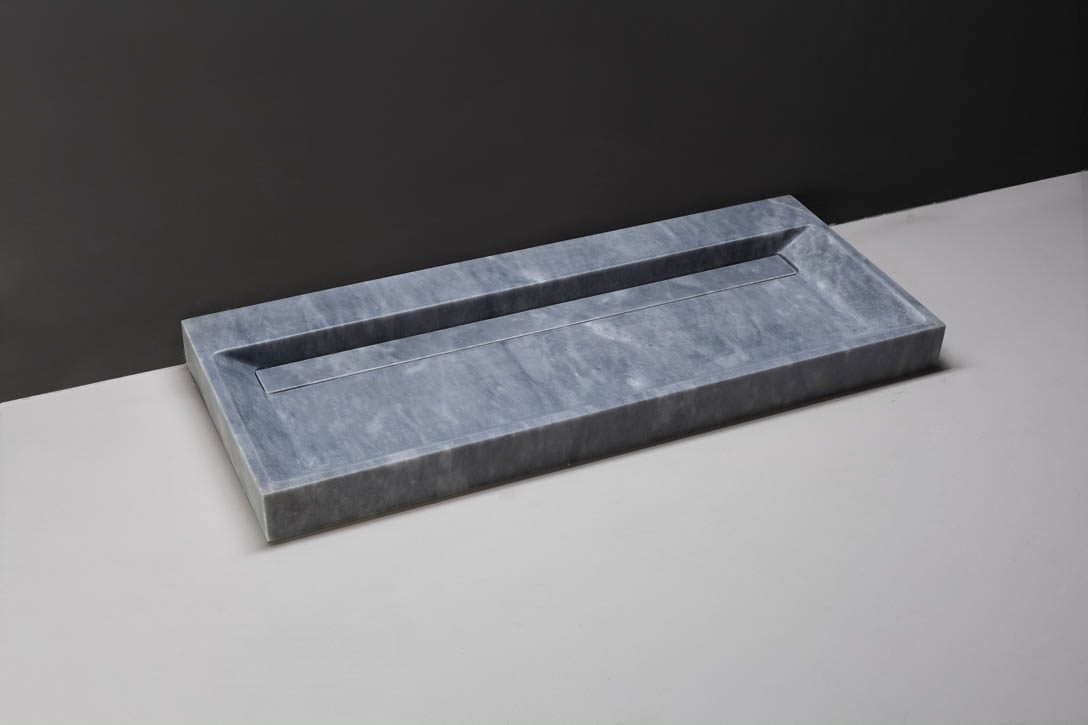 Forzalaqua Bellezza Wastafel - Cloudy Marmer Gezoet - 100,5x51,5x9 cm