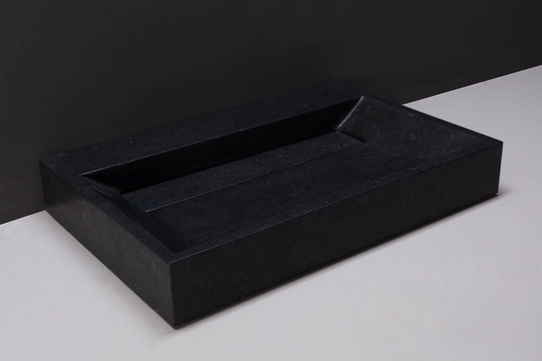 Forzalaqua Bellezza Wastafel - Graniet Gezoet - 80,5x51,5x9 cm