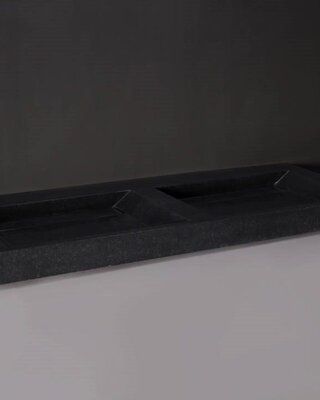 Forzalaqua Bellezza Doppio Wastafel - Graniet Gezoet - 160,5x51,5x9 cm