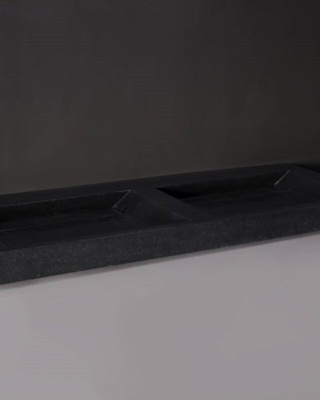 Forzalaqua Bellezza Doppio Wastafel - Graniet Gezoet - 160,5x51,5x9 cm