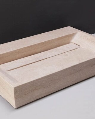 Forzalaqua Bellezza Wastafel - Travertin Gezoet - 80,5x51,5x9 cm