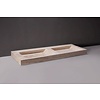 Bellezza Doppio Wastafel - Travertin Gezoet - 140,5x51,5x9 cm