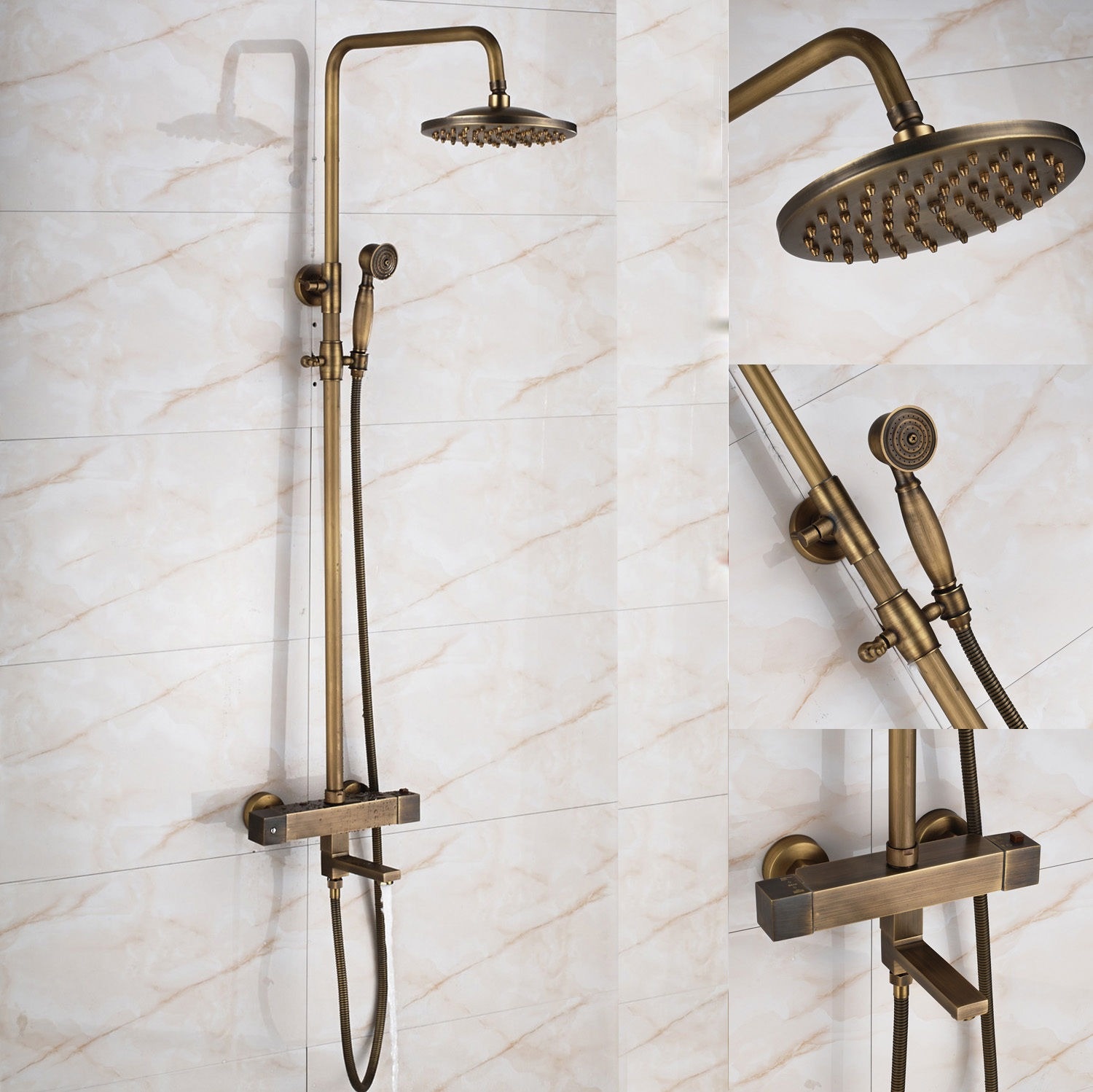 Rene Houtman Thermostatische Bronzen Opbouw Douche