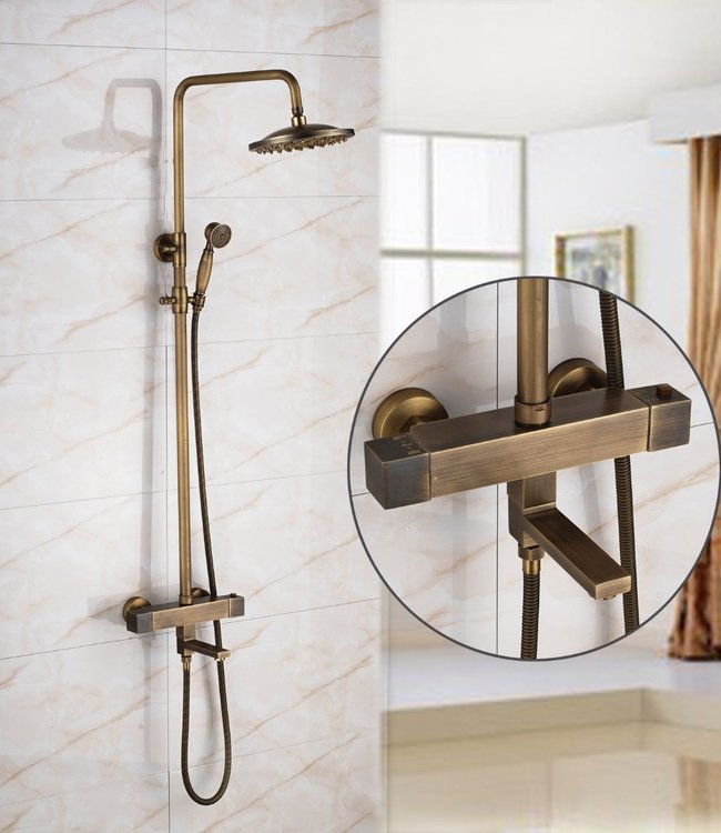 Rene Houtman Thermostatische Bronzen Opbouw Douche