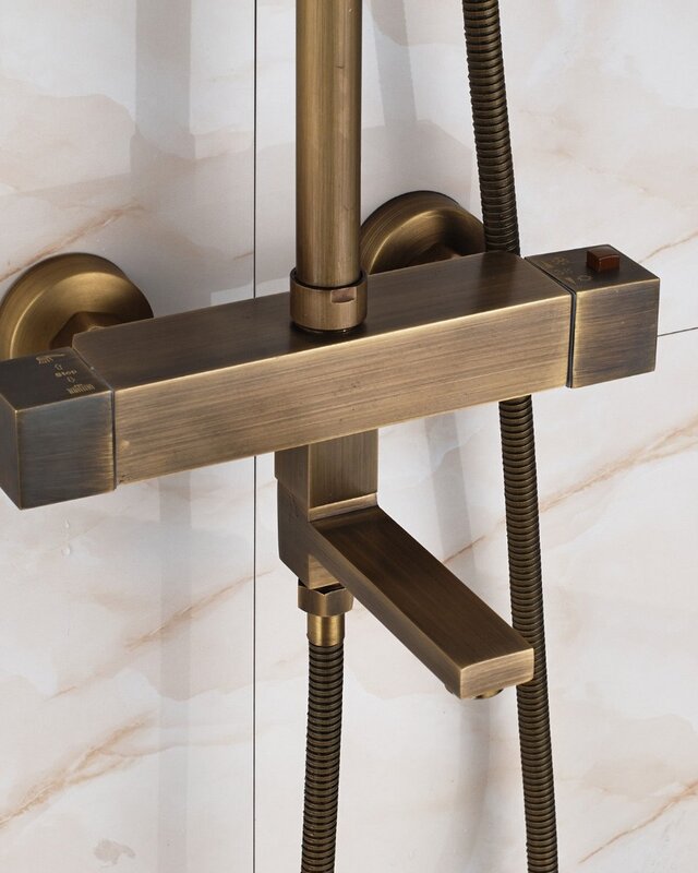 Rene Houtman Thermostatische Bronzen Opbouw Douche