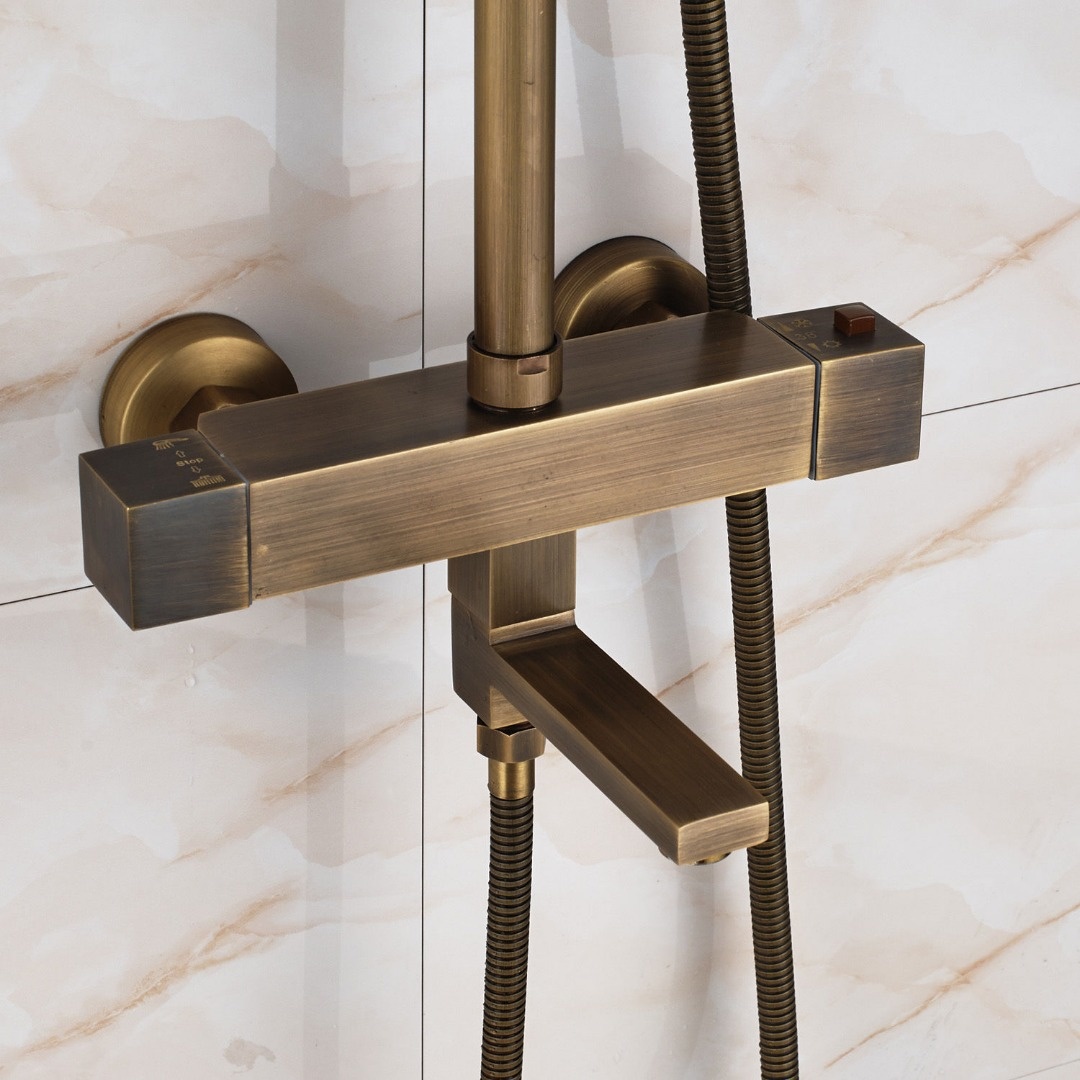 Rene Houtman Thermostatische Bronzen Opbouw Douche