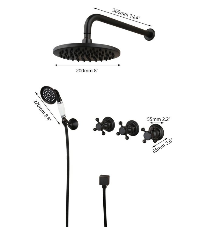 Rene Houtman Olie Bronzen Inbouw Douche