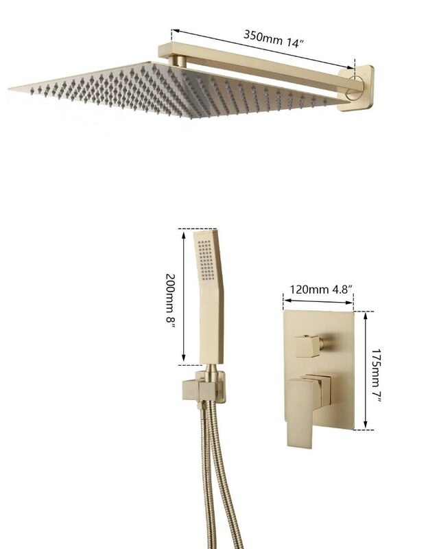 Rene Houtman Inbouw Douche - Geborsteld Goud