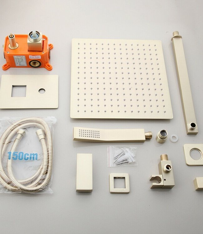 Rene Houtman Inbouw Douche - Geborsteld Goud