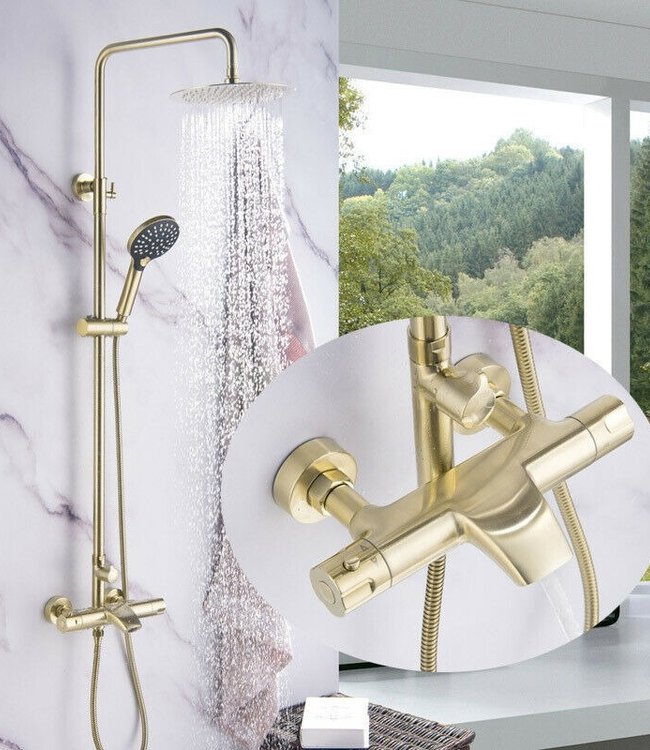 Rene Houtman Thermostatische Douche - Mat Goud