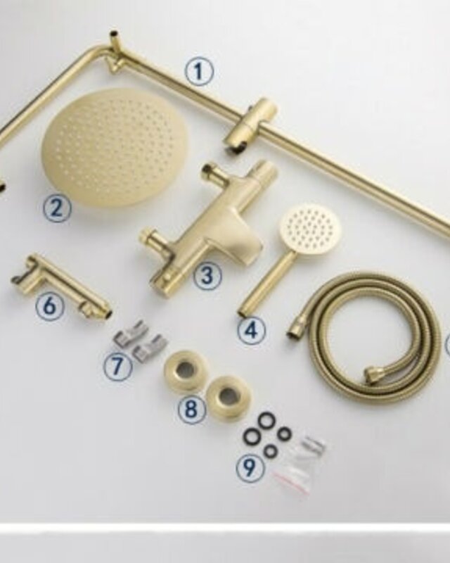 Rene Houtman Thermostatische Douche - Mat Goud