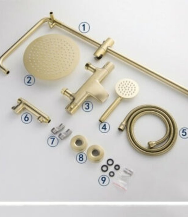 Rene Houtman Thermostatische Douche - Mat Goud