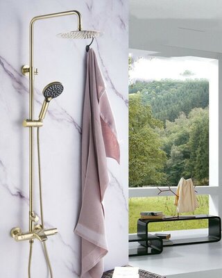 Rene Houtman Thermostatische Douche - Mat Goud