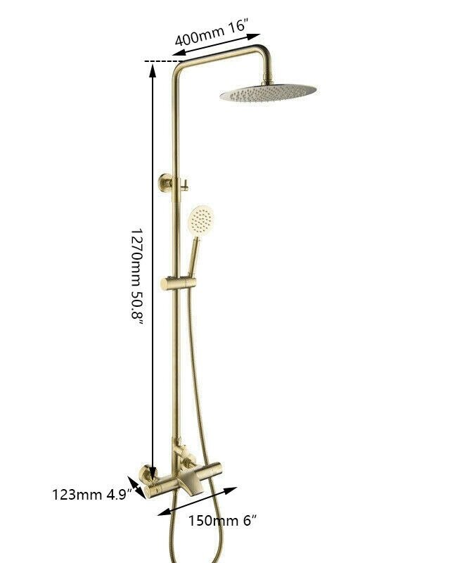 Rene Houtman Thermostatische Douche - Mat Goud