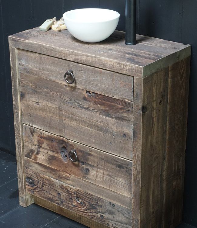 Rene Houtman Isabelle Badkamermeubel 2 Lades - H90 x B75 x D38 Wagondelen